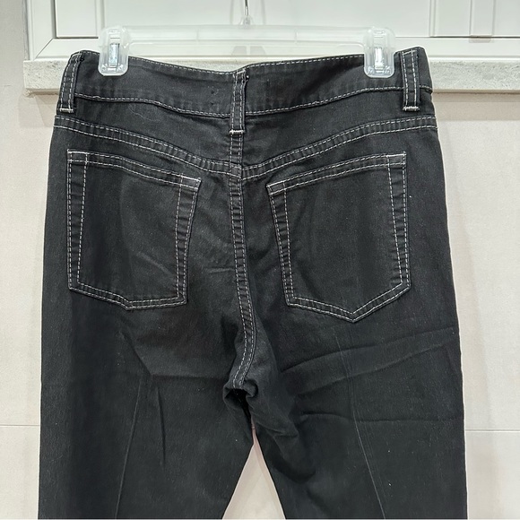 Cache Contour Collection Jeans Black Straight Leg Stretch Pants Size 10 - Picture 5 of 9